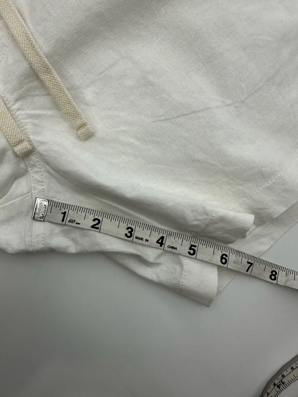 J.Crew White Linen blend draw string waist shorts size M